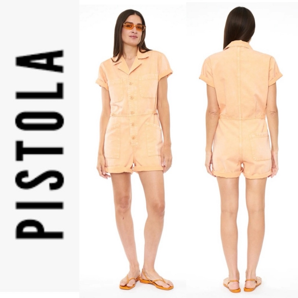 Pistola Parker Romper in orange creamsicle L